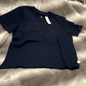 Navy Blue V Neck Tee